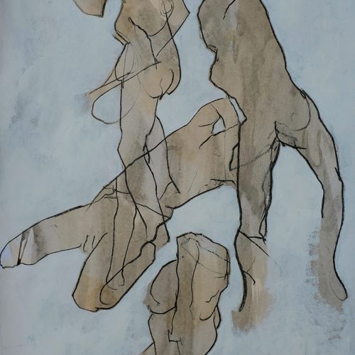 Dominic times Four May 2019. ink, charcoal and acrylic on tinted paper. £300 (Sold)