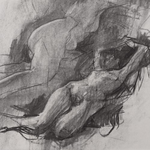 Gilda double reclining 2013. Charcoal on paper £200 (sold)